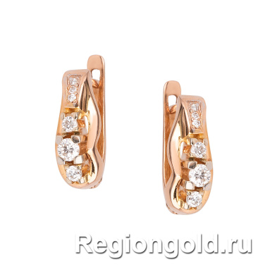 Серьги из золота с бриллиантами - Ювелирный магазин Регионголд