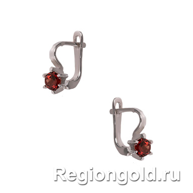 Серьги из серебра с гранатами - Ювелирный магазин Регионголд